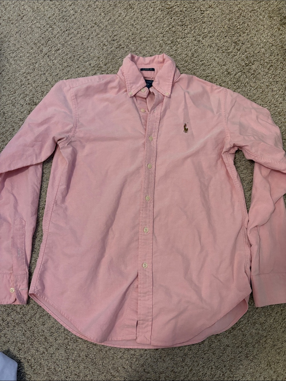 Polo by Ralph Lauren Womens Light Pink Button-Down Oxford Shirt